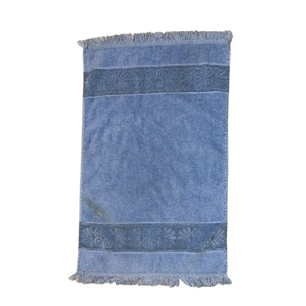 Vintage Cannon Monticello Hand Towels Santa Cruz Sculpted Blue